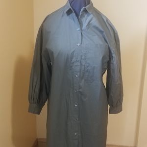 A long sleeve shirt dress
